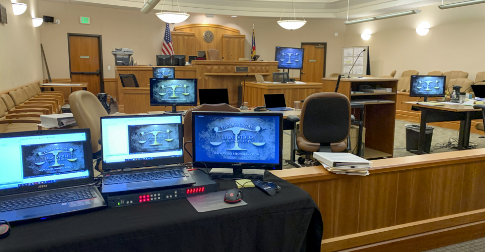 courtroom equipment setup